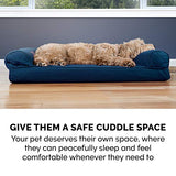 Furhaven Orthopedic Dog Bed for Large Dogs w/ Removable Bolsters & Washable Cover, For Dogs Up to 125 lbs - Quilted Sofa - Navy (Blue), Jumbo Plus/XXL