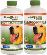 LIQUIDHEALTH 32 Oz K9 Liquid Glucosamine for Dogs, Puppies and Senior Canines - Chondroitin, MSM, Hyaluronic Acid – Joint Health, Dog Vitamins Hip Joint Juice, Dog Joint Oil (2-Pack)