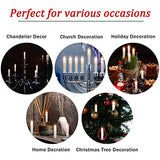 Gedengni Short Candlesticks LED Taper Candle, Remote Candle Sticks Battery Operated Chandelier Flameless Candles with Clip Flickering Warm White Lights for Wedding Party Baroque Chandelier,4inches