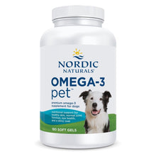 Load image into Gallery viewer, Nordic Naturals Omega-3 Pet, Unflavored - 180 Soft Gels - 320 mg Omega-3 Per Soft Gel - Fish Oil for Dogs with EPA &amp; DHA - Promotes Heart, Skin, Coat, &amp; Immune Health
