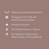 Wag Split Elk Antler, Naturally Shed, Long Lasting for Aggressive Chewers, Large (Best for Dogs 30-45 lbs)