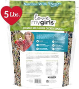 Love My Girls: Chicken Snacks - Fruit & Worms - 5lb Bag - Global Harvest, Gourmet Multi-Grain Treats, Corn-Free, Nutritious & Protein Rich Mealworms