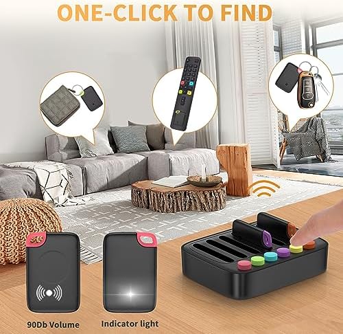 Key Finder Stick on Remote Finder Beeper 6 Pack RF Wireless TV Remote Control Finder, Key Finders Locator with Sound That Make Noise 90 dB Loud Beep Item Finder, Remote Tracker with Sound for Phone