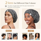 YANIBEST Slouchy Beanie Hat Satin Lined Sleep Cap Satin Bonnet Chemo Headwear Caps for Women and Men Black