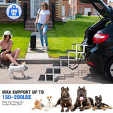 Niubya Portable Folding Dog Stairs for Cars, SUVs, Trucks - Lightweight Pet Ramp for Large Dogs with Non-Slip Surface - Reinforced Steps Support Up to 200 lb - 6 Steps