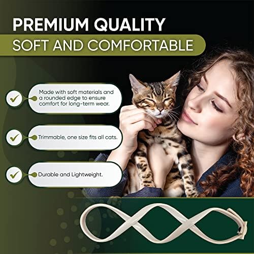 Flea Collar for Cats: 4 Pack Adjustable Kitten Flea Collar - 8-Month Protection, Waterproof, Gray