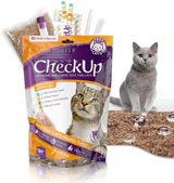 CheckUp at Home Wellness Test Kit for Cats | 2lb Hydrophobic Litter for Urine Collection, 2 Test Strips for the detection of the 4 most common health Indicators - pH, Protein , Glucose, Blood in urine