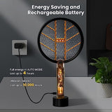 COKIT Electric Fly Swatter Racket, Mosquito Killer Bug Zapper Indoor, UV LED Light Fly Zapper 3500V with Wall Bracket, Rechargeable Insect Killer for Gnats, Mosquitoes, Moths, 1 Pack (Black+Yellow)