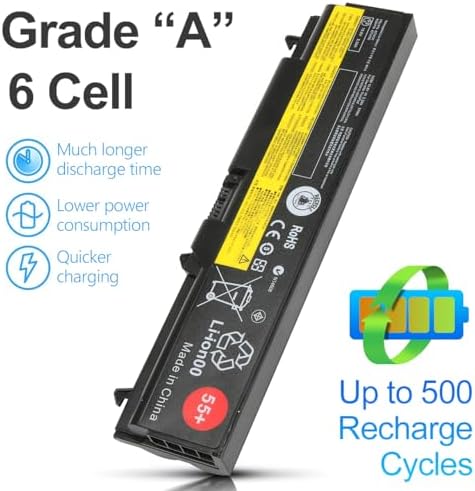 10.8v 57wh 55+ T410 SL410 0A36303 New Replacement Laptop Battery for Lenovo ThinkPad T510 T520 W510 W520 L412 L420 L512 SL510; P/N 42T4799 42T4751 42T4235 42T4753 42T4796, 6-Cells