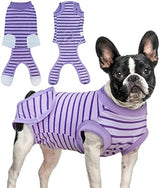 Dog Recovery Suit, Surgical Recovery Suit for Male Female Dogs Cats Spayed Onesie After Surgery, Dog Post Surgery Suit Anti Licking & Biting Surgical Shirt with Pee Hole，Purple Large