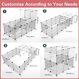 24 Panels Small Animal Playpen,Pet Playpen,C&C Cage for Guinea Pigs,Puppy Play Pen,Bunny Playpen,Indoor Outdoor Portable Metal Wire Yard Fence with Waterproof Mat
