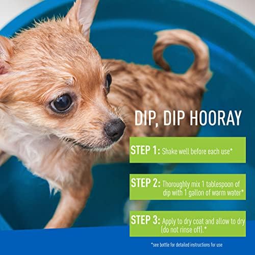 Adams Plus Pyrethrin Dip For Dogs and Cats ; Kills and Repels Fleas, Ticks, Lice, Gnats, Mosquitoes and Flies ; 4 Fl Oz