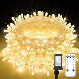 suddus 300 Led Christmas Lights Outdoor, 99ft Christmas Tree Lights Connectable, Warm White Christmas Lights Indoor for Xmas Holiday Yard Party Porch Holiday Lights Decor