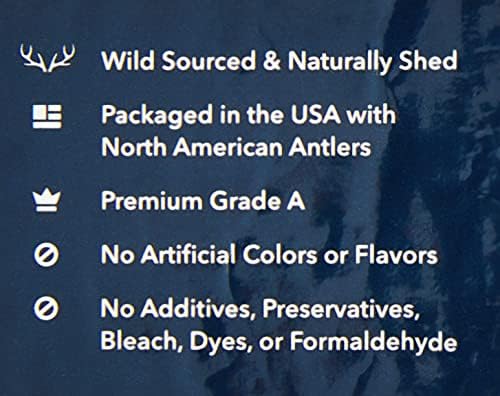 Amazon Brand - Wag Dog Deer Antler Chew, Naturally Shed, Whole, Large 8-9.5 inches (Best for Dogs 30-45 lbs), 3.20 Ounce (Pack of 1)