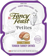 Purina Fancy Feast Gourmet Pate Wet Cat Food, Petites Tender Turkey Entree - (Pack of 12) 2.8 oz. Tubs