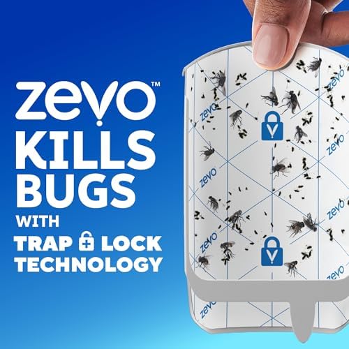 Zevo MAX Bug Catcher & Fly Trap for Indoors - Flying Insect Trap for Gnats, House & Fruit Flies - Use in Any Room - No-Mess Disposal (2 Plug in Bases & 3 Cartridges)