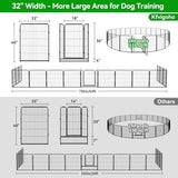 Dog Playpen Outdoor Extra Wide 24 Panels Heavy Duty Dog Fence 40" Height Anti-Rust with Doors Portable for RV Camping Yard, Total 63FT, 316 Sq.ft, Snowy Black