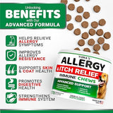 YUMA'S Dog Allergy Relief Chews - Dog Itching Skin Relief Treatment Pills - 170 Treats - Anti-Itch Chewables - Itchy and Paw Licking - Hot Spots - Omega 3 Fish Oil - Dry Skin & Coat Supplement