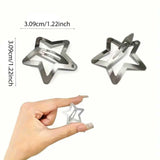 32 PCS 1.22" Star Hair Clips, Y2K Accessories, Non-Slip Metal Snap Silver Barrettes for Kids & Girls & Women kpop Styling