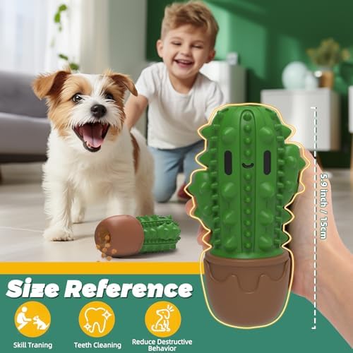 Dog Toys for Aggressive Chewers,Durable Dog Chew Toys for Medium Large Dogs Beef Favor,Cactus Dog Toothbrush Teeth Cleaning Toy Dog Toys to Keep Them Busy Christmas Birthday Gifts