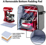 Luxja Dust Cover Compatible with 6-8 Quart KitchenAid Mixers (with a Bottom Padding Pad), Dust Cover (Clear Front Panel) for Stand Mixers and Extra Accessories, Gray (Patented Design)