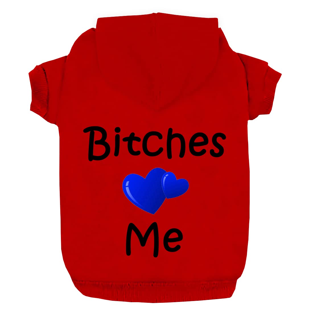 Love Me Fleece Dog Hoodie - Warm Cotton Grooming Sweater for Small, Medium & Large Dogs & Cats - Red, XL