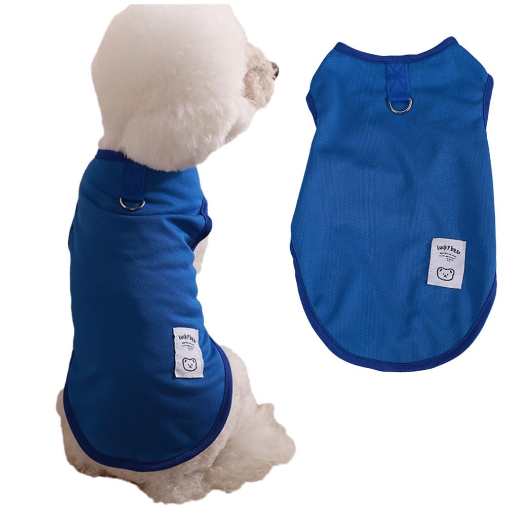 Tangpan 2 Pack Dogs Shirts Soft Breathable Solid Dog T-Shirts with Leash Ring Tank Top Summer Dog T-Shirts Apparel Sleeveless Dog Vest Dog Tee Shirt for Small Dogs A# XL