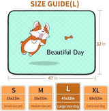 Washable Pee Pads for Dogs 47x32in 2-Pack Thick Reusable Puppy Pads Extra-Absorbent Prevent Leakage Non-Slip for Puppy Playpen, Crate, Whelping Box, Potty Training Reusable,Blue