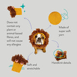Zoo Snoods Lion Costume - Knit Mane Dog Snood Ear Wrap for Pets, Warm Neck Cover for Halloween and Winter (Large)