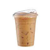 Comfy Package [16 oz. - 100 Count Crystal Clear Plastic Cups With Strawless Sip-Lids, Disposable Iced Coffee Cups with Lids - Ideal for Cold Beverages, and To-Go Drinks