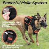 rabbitgoo Tactical Dog Harness for Large, Heavy Duty Pet Harness with Handle, No-Pull Service Vest Large Breed, Adjustable Military Dog Vest for Training Hunting Walking, Black, L