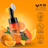 Botanic Hearth Vitamin C Foaming Face Wash with Papaya & Orange | Extracts Built-In Silicone Brush | For Cleansing & Glowing Skin | Paraben & Sulphate Free | Face Cleanser for Women & Men | 5.1 fl oz
