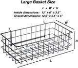 Pegboard Basket Size L, Black - Hooks to Any Peg Board - Square Style Wire Shelf Baskets - Organize Tools, Workbench, Accessories, Garage Storage - Wall Organizer Attachments