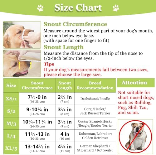 Dog Muzzle, Printed Basket Muzzle for Small Medium Large Dogs Dachshund, Beagle, German Shepherd, Breathable Pet Muzzles to Prevent Biting Chewing Scavenging, Allows Panting and Drinking