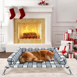 Elevated Raised Dog Bed Cot - Cooling Raised Dog Bed with Bolster Portable Washable Pet Cot Bed with Metal Frame Dog Hammock Bed for Indoor & Outdoor Medium