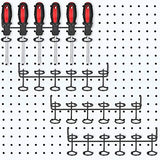 Ripeng Pegboard Screwdriver Holders Peg Board Organizer Accessories Multi Ring Tool Holders Six Tool Multi Tool Organizer Racks for Pegboard, Pliers(Black, 4 Pieces)