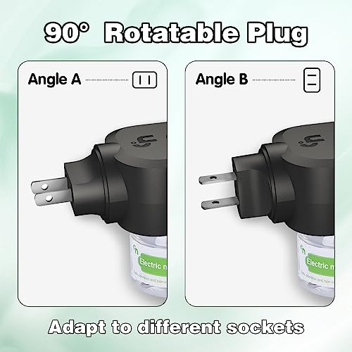 Q5 Mosquito Repellent Indoor Use with 2-Pack 280 Hr Repellent Refills, Electronic Mosquito Repeller Plug in, Highly Effective, DEET-Free, for Home, Bedroom, Office, Kitchen (Black)