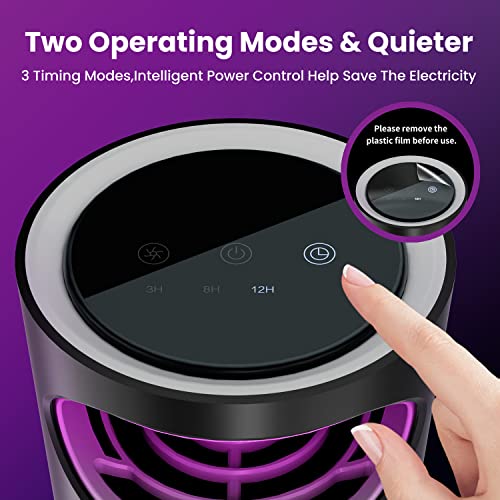 COKIT Indoor Insect Trap, Catch Insect with Suction, Bug Light and Sticky Glue, Catcher & Killer for Mosquito, Gnat, Moth, Fruit Flies, Non-Zapper Traps for Home (Adapter, Black+Grey)