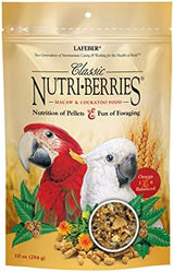 LAFEBER'S Classic Nutri-Berries Pet Bird Food, Made with Non-GMO and Human-Grade Ingredients, for Macaws and Cockatoos, 10 oz