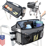 Walker Basket for Folding Walker, Walker Tray for Walker Bag for Walker Grabber Strap f/Walker Bag for Walkers Basket for Walker Bags for Folding Walker with Wheels Walker Accessories for Walker-GRAY