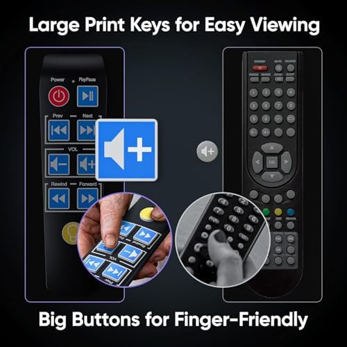 DVD Players for TV with HDMI, DVD Players That Play All Regions, Simple DVD Player for Elderly, CD Player for Home Stereo System, Included HDMI and RCA Cable, with Big Buttons Remote Control