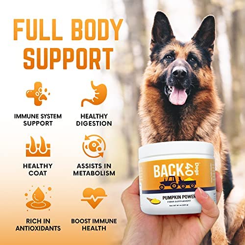 Pumpkin Powder for Dogs - Powder Pumpkin Dog Food Toppers - Rich in Fiber Supplement Helps with Gut & Digestion, Nutrient Absorption, Diarrhea, Constipation & Upset Stomach- 8.1oz- Made in USA