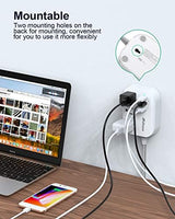 Flat Plug Power Strip with USB Ports - 10FT Extension Cord with 3 Outlets and 3 USB Charging Ports, Wall Mount, No Surge Protection for Cruise Ship Travel, Desk Accessories for Dorm Room Essentials