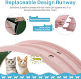 Cat Exercise Wheel, 47.2" Cat Treadmill, Carpeted Runway, Easy to Install, Suitable for Most Cats