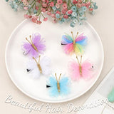Oaoleer Hair Clips, 10PCS Mini Butterfly Hair Barrettes, 2" Tulle Mesh, Colorful Butterfly Hair Accessories for Baby Girls Women Halloween Cosplaying Party Decor