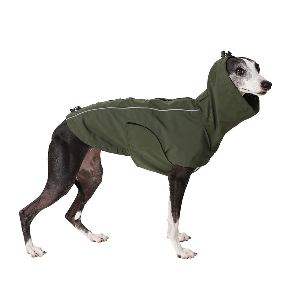 HowlyWoof Waterproof Dog Raincoat, Hooded Raincoat for Dachshund Whippet Small Medium Large Dogs, Adjustable Dog Rain Coat Jacket (05(chest21-23'', back17-19.5''))