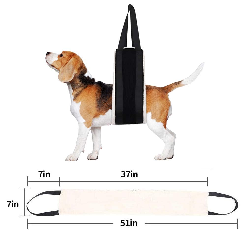 30-120 lbs Dog Sling for Large Dogs Hind Leg Support,Dog Lift Harness for Back Legs,Helps Elderly Pet with Reduced Mobility,Dog Lifter for Walking Canine Arthritis ACL Rehabilitation Rehab. (Black)