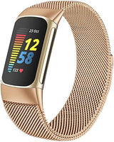 surundo Compatible with Fitbit Charge 6/Charge 5 Bands for Wmen Men, Metal Mesh Milanese Loop Adjustable Strap Replacement for Fitbit Charge 6/Charge 5 Advanced Fitness & Health Trackers