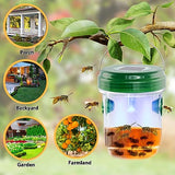 molemo Wasp Traps Outdoor Hanging 4 Packs,Solar Powered Bee Traps for Outside Bee Catcher Yellow Jacket Trap, Hornet Trap Carpenter Bee Trap Flying Insect Trap Outdoor