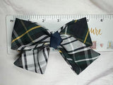 Plaid Hair Bow with Tail/Back to School Uniform Plaid Fabric/First day of School/Plaid Accessories/Alligator Clip/School Uniform Plaid (Plaid 45)